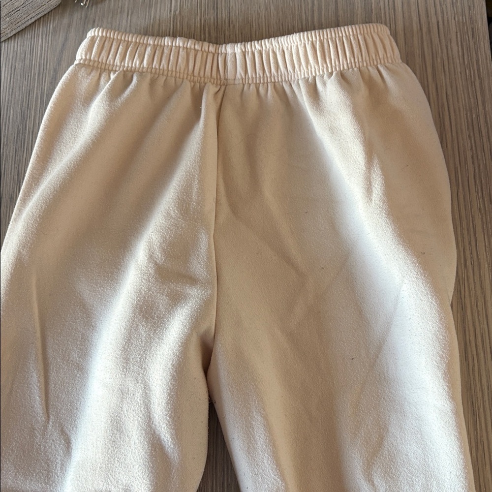 AUTOMET Cozy Fleece Lined Joggers Size M Cream High Rise Sweatpants - Picture 5 of 6